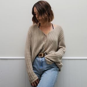 VINTAGE Oatmeal Cardigan Sweater